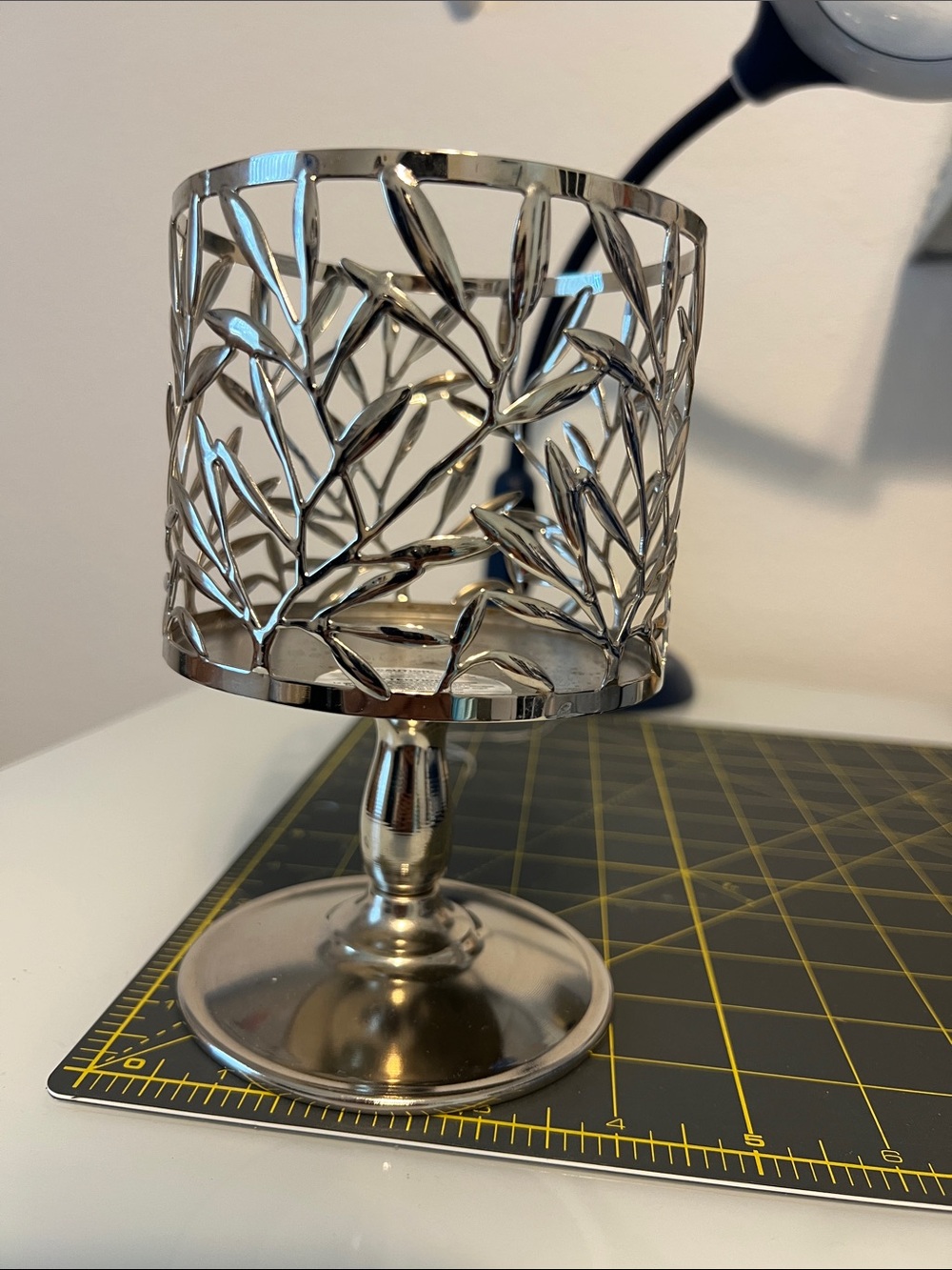 Bath & Body Works Silver Leaf Cutout Candle Holder
